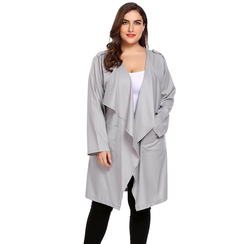 Open waterfall cardigan w/ pockets